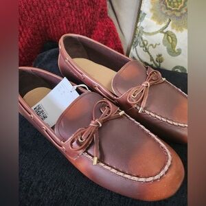 H&M Brown Leather loafers size 10 NEW